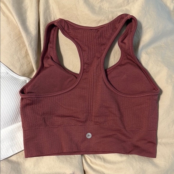 90 Degree Racerback Sports Bra Set - (Medium) White, Brown, and Mauve - Picture 5 of 10